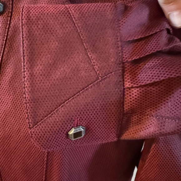 Men's Stubbs Long Sleeve Maroon Black High End Western Wear Shirt SZ M - Picture 7 of 9